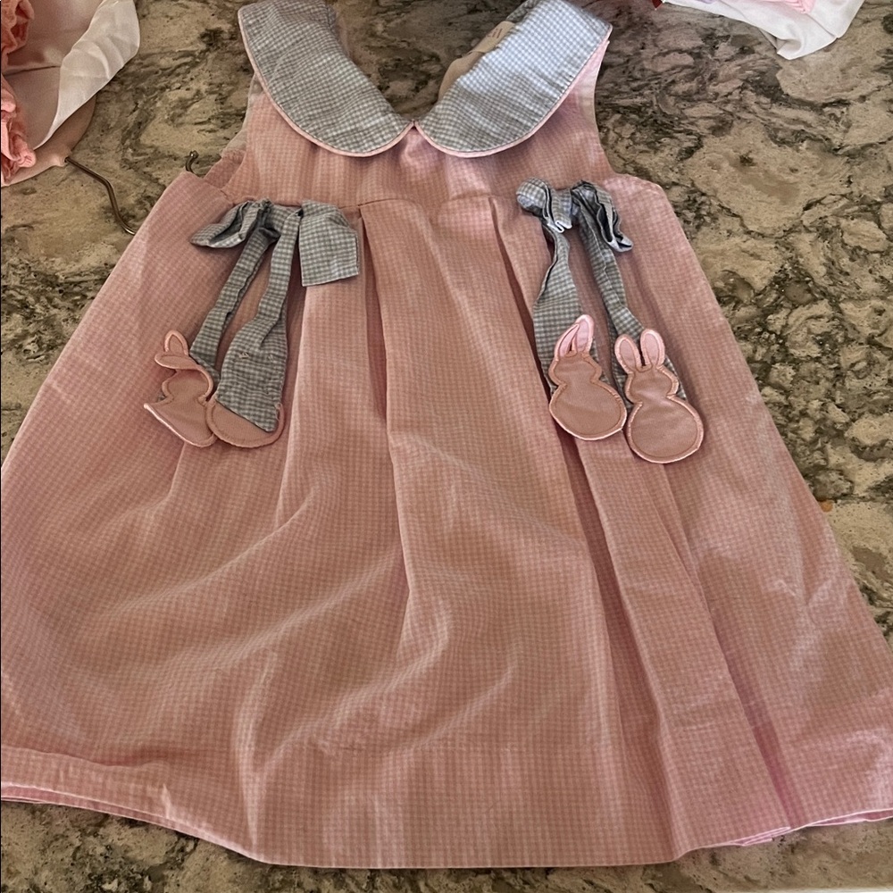 Pink and Gray Kids Casual Dress